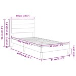 vidaXL Cadre de lit avec tête de lit Noir 80 x 200 cm Tissu