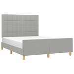vidaXL Cadre de lit sans matelas gris clair 140x190 cm tissu