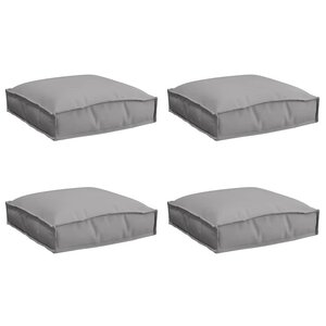 vidaXL Coussin 4 Pièces Gris 40 x 40 x 8 cm Tissu Oxford