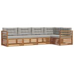 vidaXL Ensemble de canapés d'extérieur 5 pc Gris Naturel et Clair