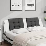 vidaXL Coussin de tête de lit noir et blanc 180 cm similicuir