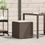 vidaXL Coffre de Rangement Extérieur Brun et Crème Rotin Moyen Rangement