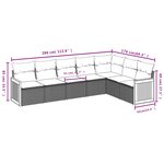 vidaXL Salon de jardin 7 Pièces avec coussins gris résine tressée