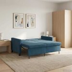 vidaXL Canapé-Lit Bleu Tissu