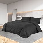 vidaXL Ensemble de housse de couette Noir 135x200 cm Coton