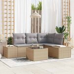 vidaXL Ensemble de canapé de jardin 5 Pièces Beige  Gris clair