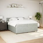 vidaXL Sommier à lattes de lit et matelas Gris clair 200x200cm Velours
