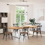 vidaXL Table à manger marron clair bois de chêne massif ovale