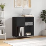 vidaXL Armoire à disques noir 84 5x38x89 cm bois d'ingénierie