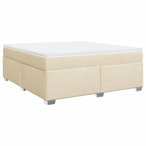vidaXL Sommier à lattes de lit avec matelas Crème 180x200 cm Tissu