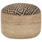 vidaXL Pouf fait à la main Noir 45 x 30 cm Jute