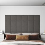 vidaXL Tête de lit murale 12 Pièces Gris foncé Velours