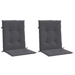 vidaXL Coussins de chaise de jardin à dossier bas lot de 2 anthracite