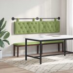 vidaXL Tête de lit suspendue Avec lumière LED Vert clair Velours