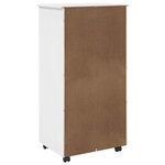 vidaXL Cabinet roulant 53 x 39 x 103 cm Bois de Pin Massif Blanc