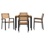 vidaXL Ensemble de Repas de Jardin 5 Pièces en Bois Massif d'Acacia et Métal