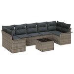 vidaXL Ensemble de canapé de jardin 8 Pièces Gris 55 x 55 x 37 cm