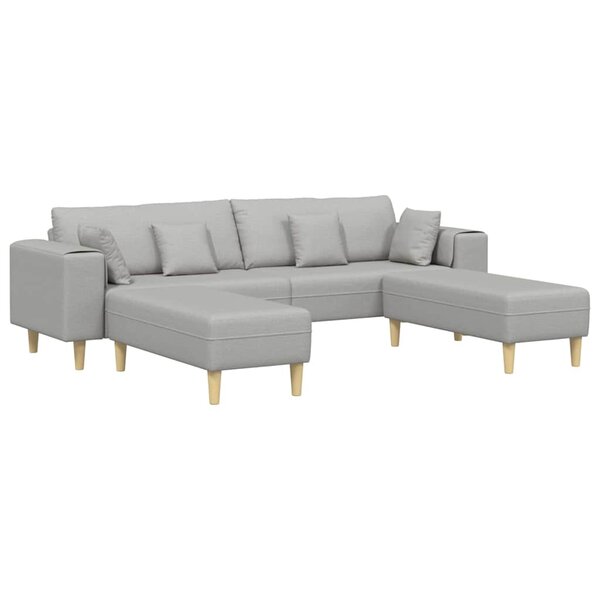 Sofa en tissu avec coussin 3 Pièces Gris nuage 208 cm tissu