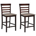 vidaXL Tabourets de bar 2 Pièces Marron Tissu