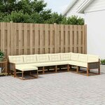 vidaXL Ensemble de canapés d'extérieur 8 pc Naturel et Crème