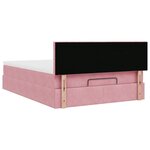 vidaXL Cadre de lit ottoman avec matelas rose 140x190 cm velours