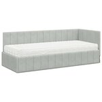 vidaXL Cadre de lit d'angle Gris clair 80 x 200 cm Velours