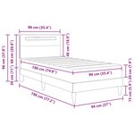 vidaXL Cadre de lit avec bandes LED Blanc 90 x 190 cm Simili cuir