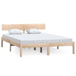 vidaXL Cadre de lit bois de pin massif 135x190 cm double