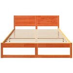 vidaXL Cadre de lit Marron 140 x 200 cm Bois de pin massif