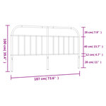 vidaXL Tête de lit métal noir 180 cm