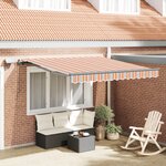 vidaXL Auvent Manuel Rétractable avec Rayures LED Multicolores 300x250 cm