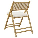vidaXL Chaises de bistro pliantes lot de 4 et coussins blanc crème