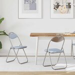 vidaXL Chaise pliante 2 Pièces Gris 48 x 43 5 x 81 cm Simili cuir