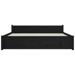 vidaXL Cadre de lit Noir Bois massif 140x190 cm
