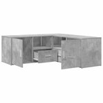 vidaXL Armoire d'angle gris béton 200x40x45 cm bois d’ingénierie