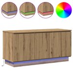 vidaXL Meuble TV avec LED chêne artisanal 100 x 38 x 49 cm