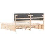 vidaXL Cadre de lit avec tête de lit rembourrée Gris foncé