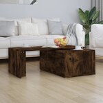 vidaXL Table basse Chêne fumé 150x50x35 cm Bois d'ingénierie