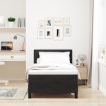 Lit avec Sommier à Ressorts et Matelas & LED Noir 90x190 cm Velours