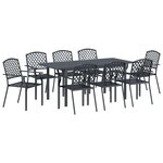 Ensemble salle à manger jardin 9 pièces vidaXL en acier anthracite