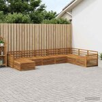vidaXL Ensemble de canapés d'extérieur 8 Pièces Naturel