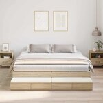 vidaXL Cadre de Lit de Rangement en Chêne Sonoma 180x200 cm