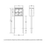 Bloc collectif Leabox  2x2  grade 3  simple face  extérieur  sur pieds à sceller  noir 9005 finition brillante