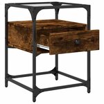 vidaXL Table de chevet chêne fumé 40x40x55 cm bois d'ingénierie