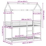 vidaXL Lit superposé sans matelas blanc 90x200 cm bois de pin massif