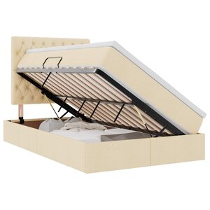 vidaXL Lit avec rangement et LED avec LED Crème 120 x 200 cm Polyester