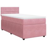 vidaXL Sommier à lattes de lit avec matelas Rose 100x200 cm Velours