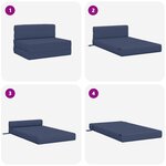 vidaXL Canapé-lit pliable Bleu 100 x 80 x 60 cm Tissu