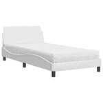 vidaXL Lit avec matelas blanc 100x200 cm similicuir