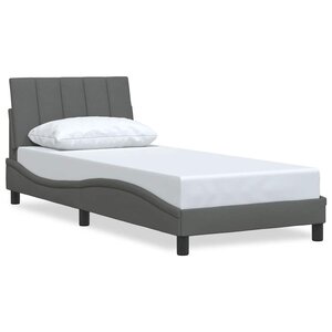 vidaXL Cadre de lit sans matelas Hanko gris foncé 90x190 cm tissu